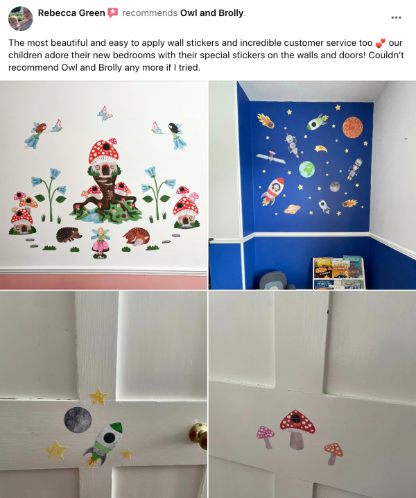 Enchanted Woodland Fairies Fabric Wall Stickers (medium scene) - Image 4
