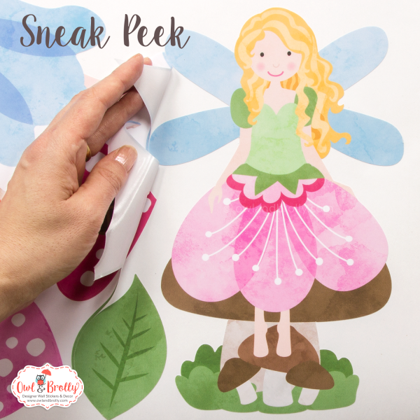 Enchanted Woodland Fairies Fabric Wall Stickers (medium scene) - Image 8
