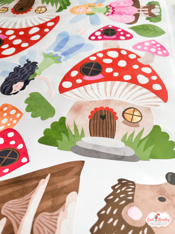 Enchanted Woodland Fairies Fabric Wall Stickers (medium scene) - Image 2