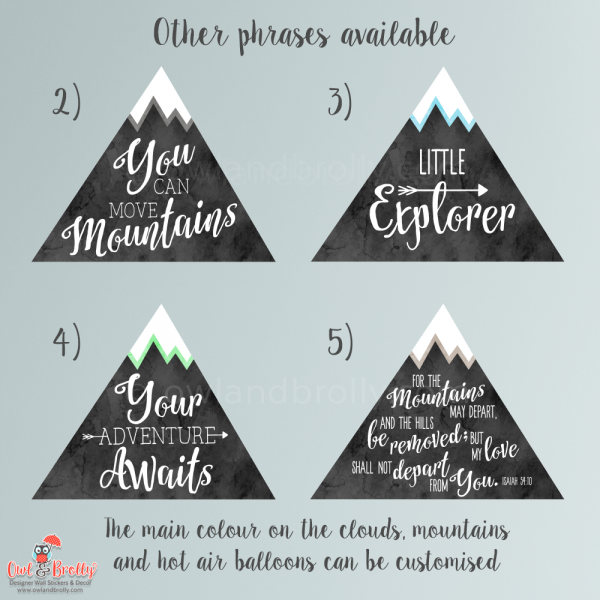 Mountains and Hot Air Balloons Fabric Wall Stickers - Image 2