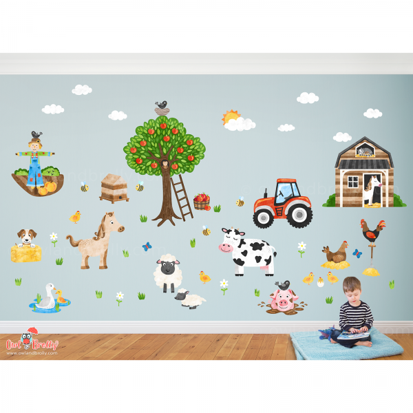 Farmyard Fabric Wall Stickers (large scene) - Image 14