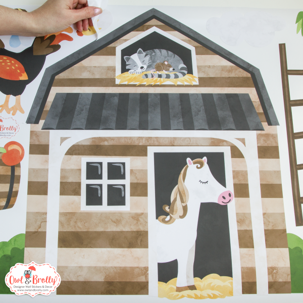 Farmyard Fabric Wall Stickers (Extra Large Scene) White Wall - Image 6