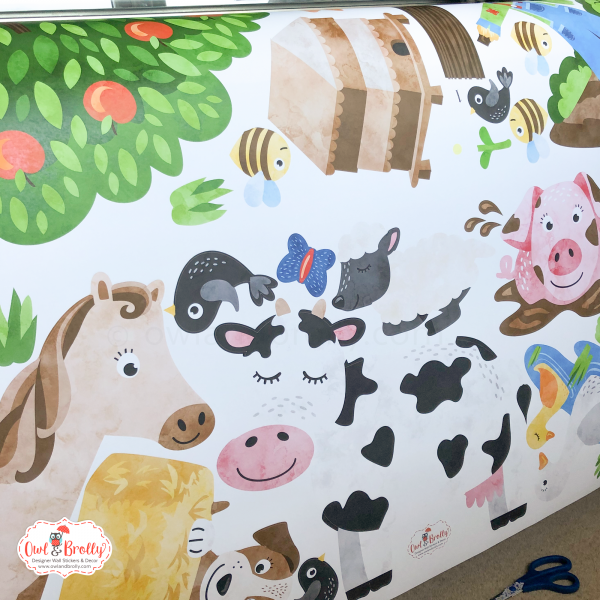Farmyard Fabric Wall Stickers (large scene) - Image 12