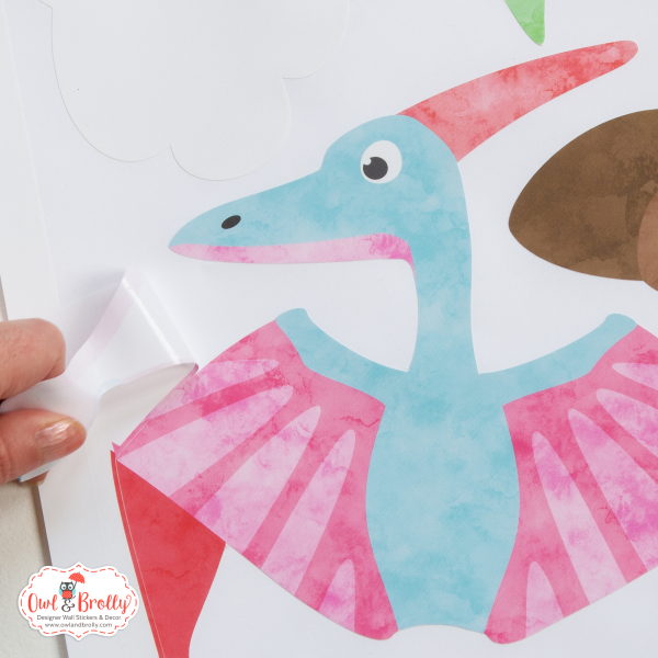 Dinosaur Wall Stickers Medium Scene (Pink Purple Aqua Red) - Image 10