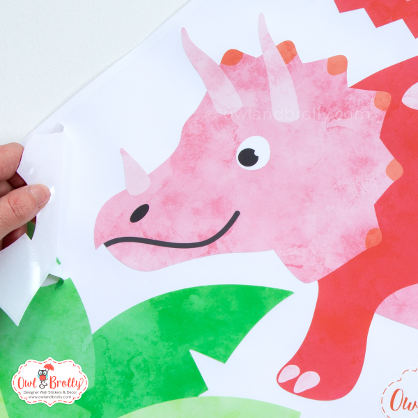 Dinosaur Wall Stickers Medium Scene (Pink Purple Aqua Red) - Image 6