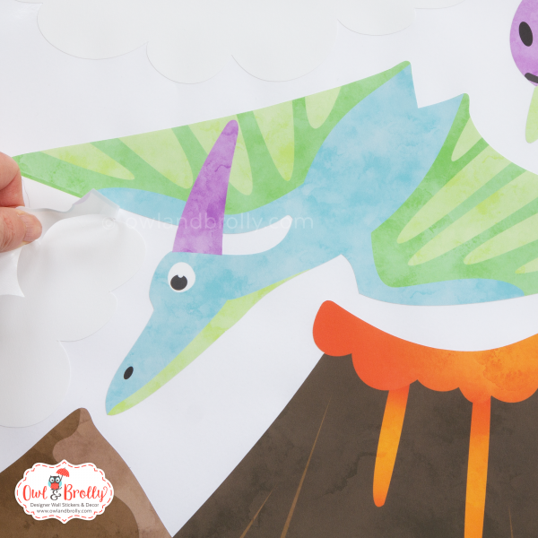 Dinosaur Wall Stickers Medium Scene (Pink Purple Aqua Red) - Image 9