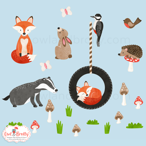 Woodland Animals Wall Stickers (medium kit)