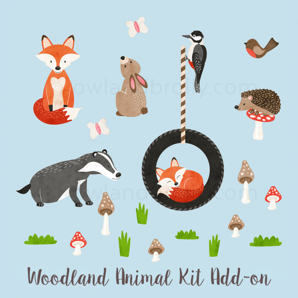 Woodland Animals Branch Tree House Wall Stickers in Autumn Colours (Small) - Image 3