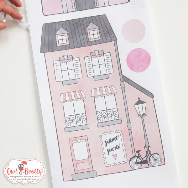 Pink Houses and Shops Wall Stickers - Image 8