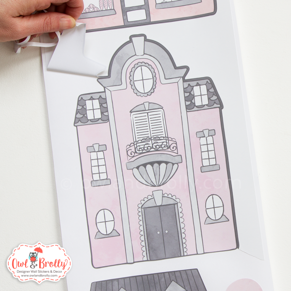 Pink Houses and Shops Wall Stickers - Image 7
