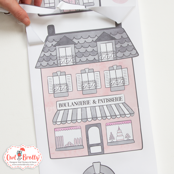 Pink Houses and Shops Wall Stickers - Image 6