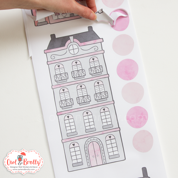 Pink Houses and Shops Wall Stickers - Image 5