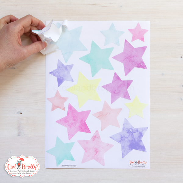 Star Wall Stickers Pastel Colours (smaller spaces collection)