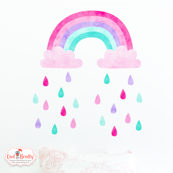 Small pastel rainbow wall sticker