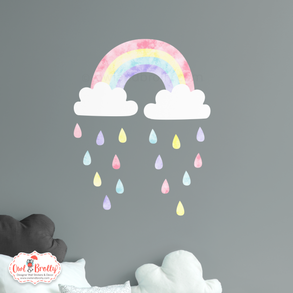Small rainbow wall sticker - 4 pastel colours
