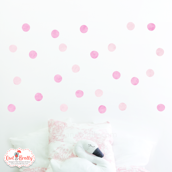 Pink dots wall stickers - smaller spaces collection