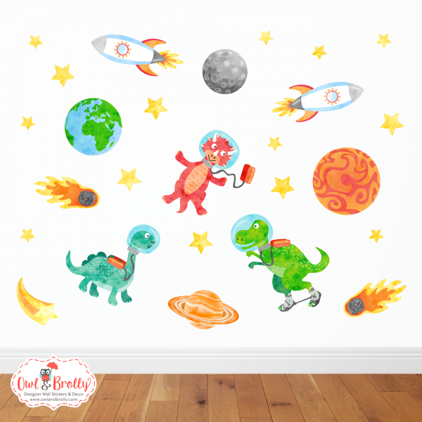 Talipes Dinosaurs in Space Wall Stickers