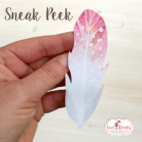 Feather Wall Sticker Decals - Pinks (smaller spaces collection) - Image 4