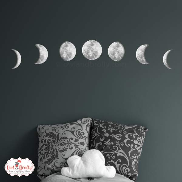 Phasing Moon Wall Decal Stickers - multiple options