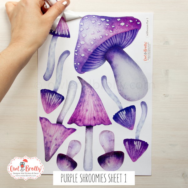 Watercolour Mushroom Wall Stickers Assorted Colours (smaller spaces collection) - Image 5