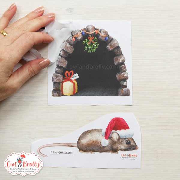 Watercolour Mouse Christmas Edition Wall Sticker (Smaller Spaces collection) - Image 2