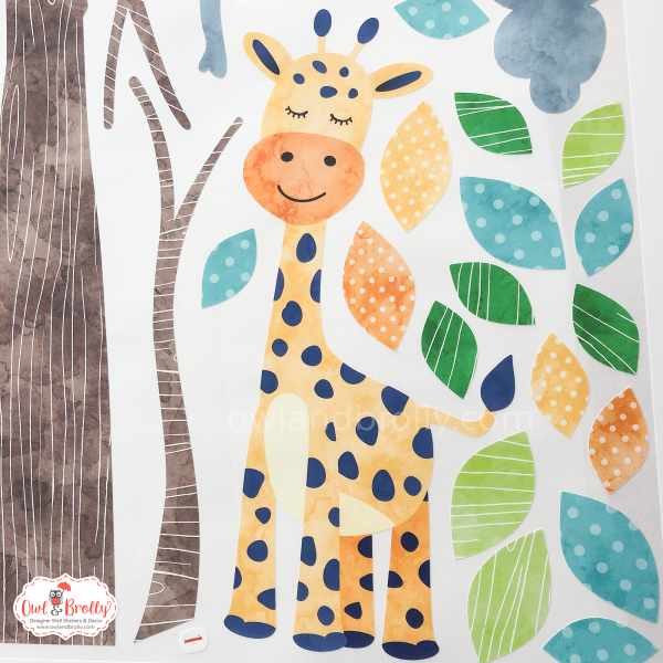 Jungle Safari Fabric Wall Sticker Decals Smaller Scene (Bright Neutral Colours) - Image 2