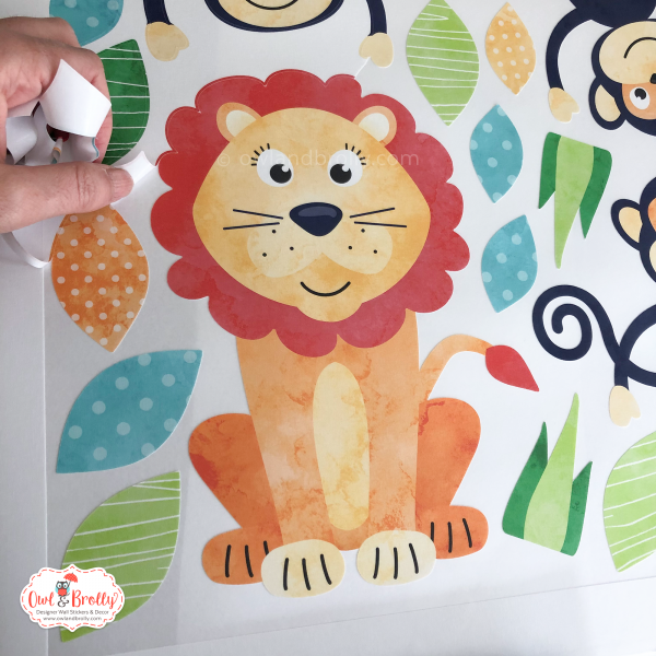 Jungle Safari Fabric Wall Sticker Decals Smaller Scene (Bright Neutral Colours) - Image 4