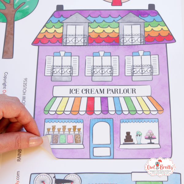 Houses and Shops Wall Stickers Rainbow colours - Image 2
