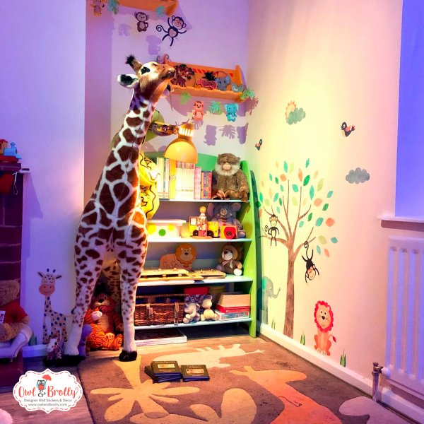 Jungle Safari Fabric Wall Sticker Decals Smaller Scene (Bright Neutral Colours) - Image 6