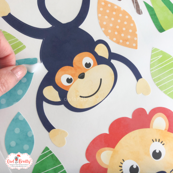 Jungle Safari Fabric Wall Sticker Decals Smaller Scene (Bright Neutral Colours) - Image 5