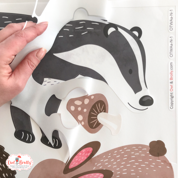 Woodland Animals with Oak Tree Fabric Wall Stickers (Large Scene) - Image 10