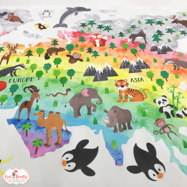 Rainbow World Map Wall Sticker - Image 5