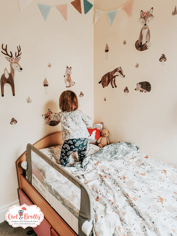 Boho Floral Woodland Animals Wall Stickers - Image 8