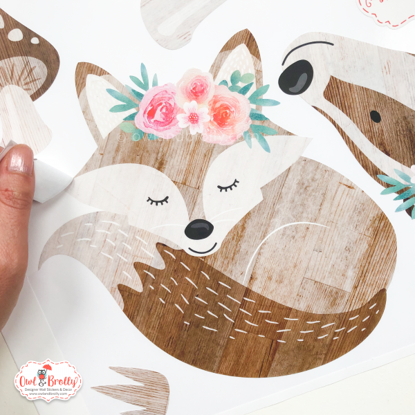 Boho Floral Woodland Animals Wall Stickers - Image 5