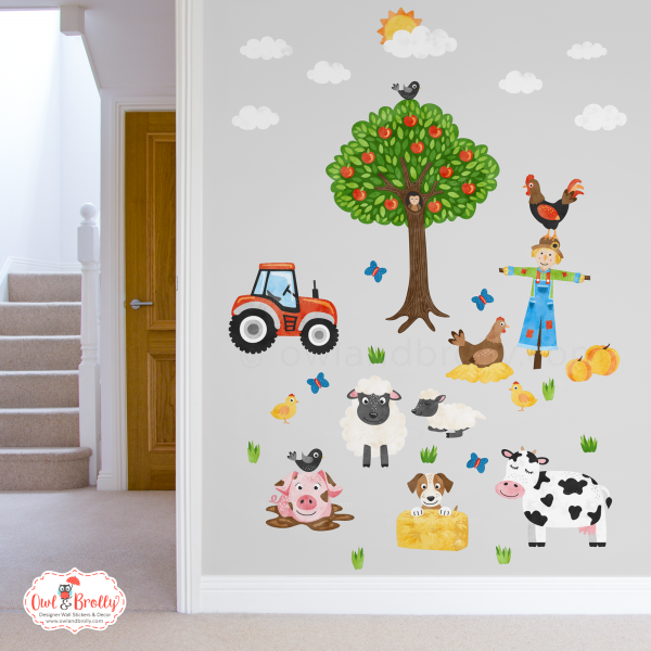 Farmyard Fabric Wall Stickers (medium scene) - Image 2