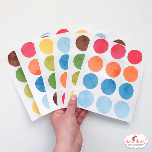 watercolour dots mixed bright coloured wall stickers - smaller spaces collection - Image 2