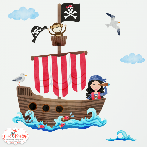Pirate Wall Stickers - White Wall Version - Image 3