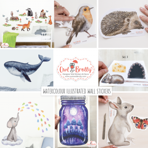Watercolour Illustrated Wall Stickers and Decals
