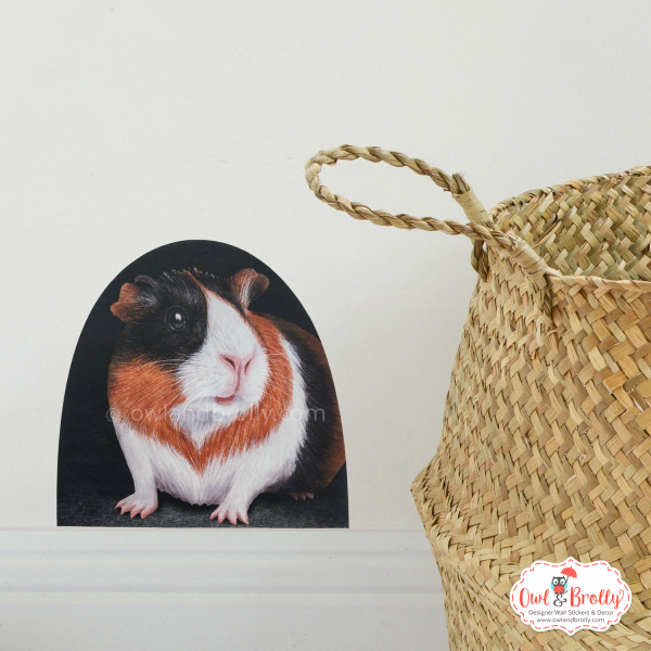 Watercolour Guinea Pig Hidy Hole Wall Sticker (Smaller Spaces collection)