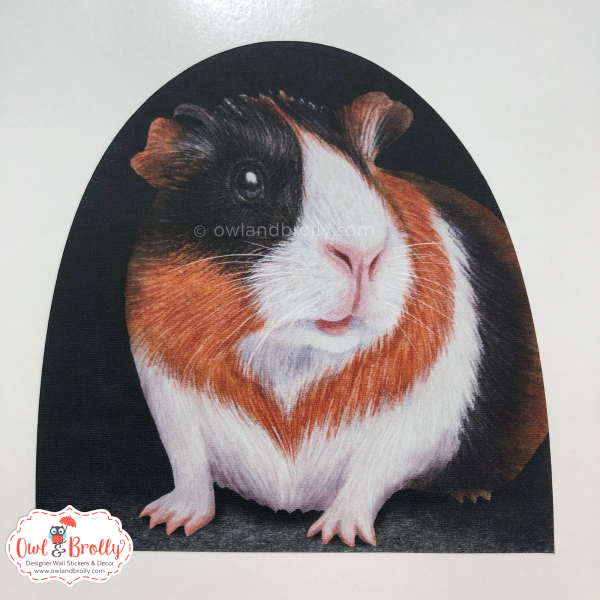 Watercolour Guinea Pig Hidy Hole Wall Sticker (Smaller Spaces collection) - Image 2