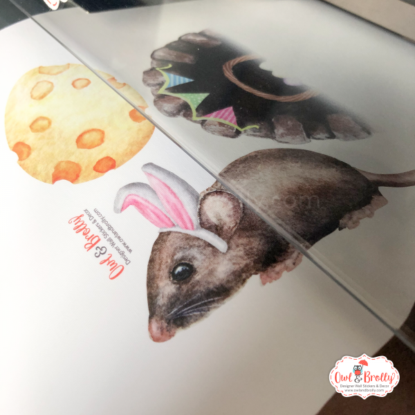 Watercolour Mouse Easter Bunny Edition Wall Sticker (Smaller Spaces collection) - Image 4