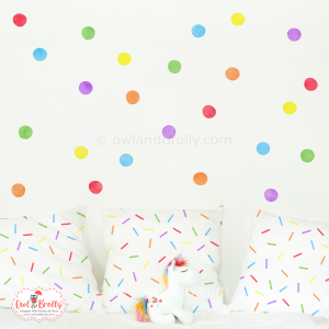 watercolour dots rainbow coloured wall stickers - smaller spaces collection