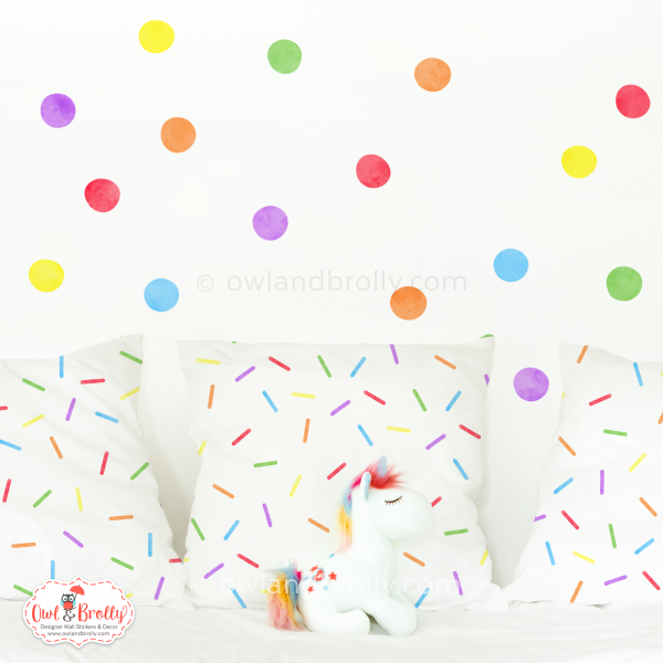 watercolour dots rainbow coloured wall stickers - smaller spaces collection - Image 2
