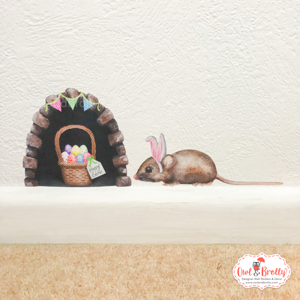 Watercolour Mouse Easter Bunny Edition Wall Sticker (Smaller Spaces collection) - Image 5