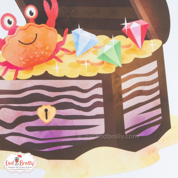 Mermaids with Castle and Underwater Animals Fabric Wall Stickers Scene (Medium scene Rainbow Colours) - Image 6