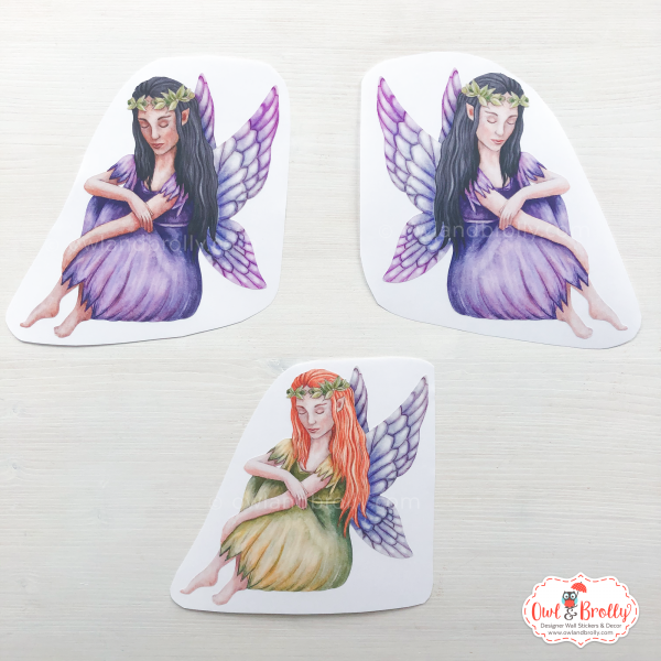 Sleeping Fairy Light Switch Wall Sticker In Purple (smaller spaces collection) - Image 2