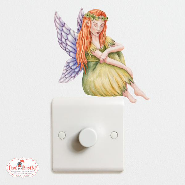 Sleeping Fairy Light Switch Wall Sticker Decals (smaller spaces collection) - Image 6
