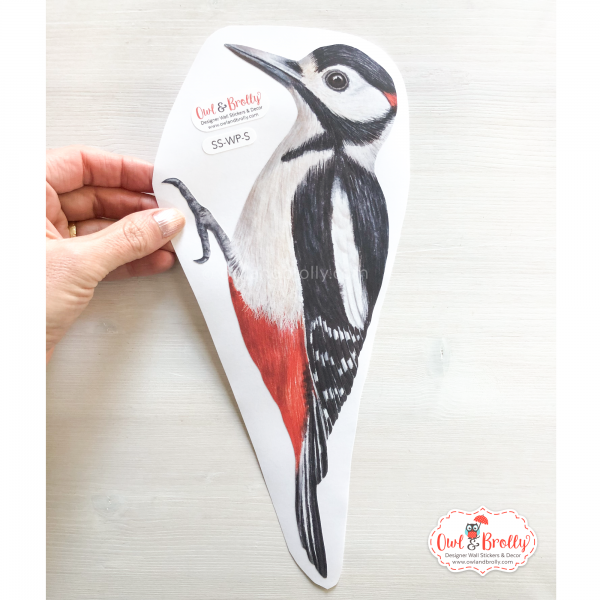Watercolour Spotted Woodpecker Wall Sticker (Smaller Spaces collection) - Image 3