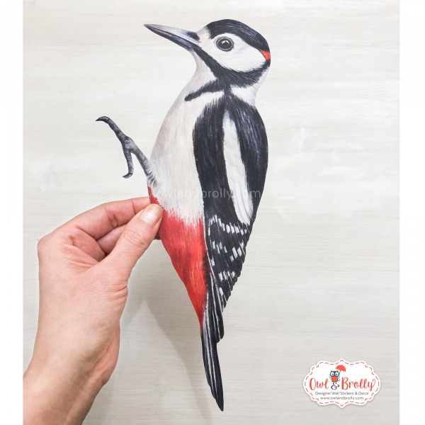 Watercolour Spotted Woodpecker Wall Sticker (Smaller Spaces collection) - Image 2