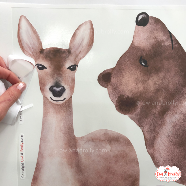 Watercolour Forest Animals Wall Stickers Decals Range Set 2 (Large Set + Large Tall Tree) - Image 14